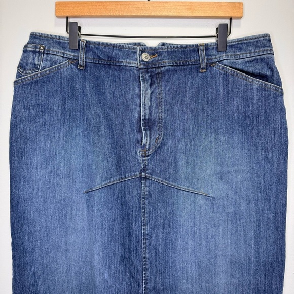 Vintage Blue Denim Maxi Skirt Size 18 Casual - Picture 3 of 16
